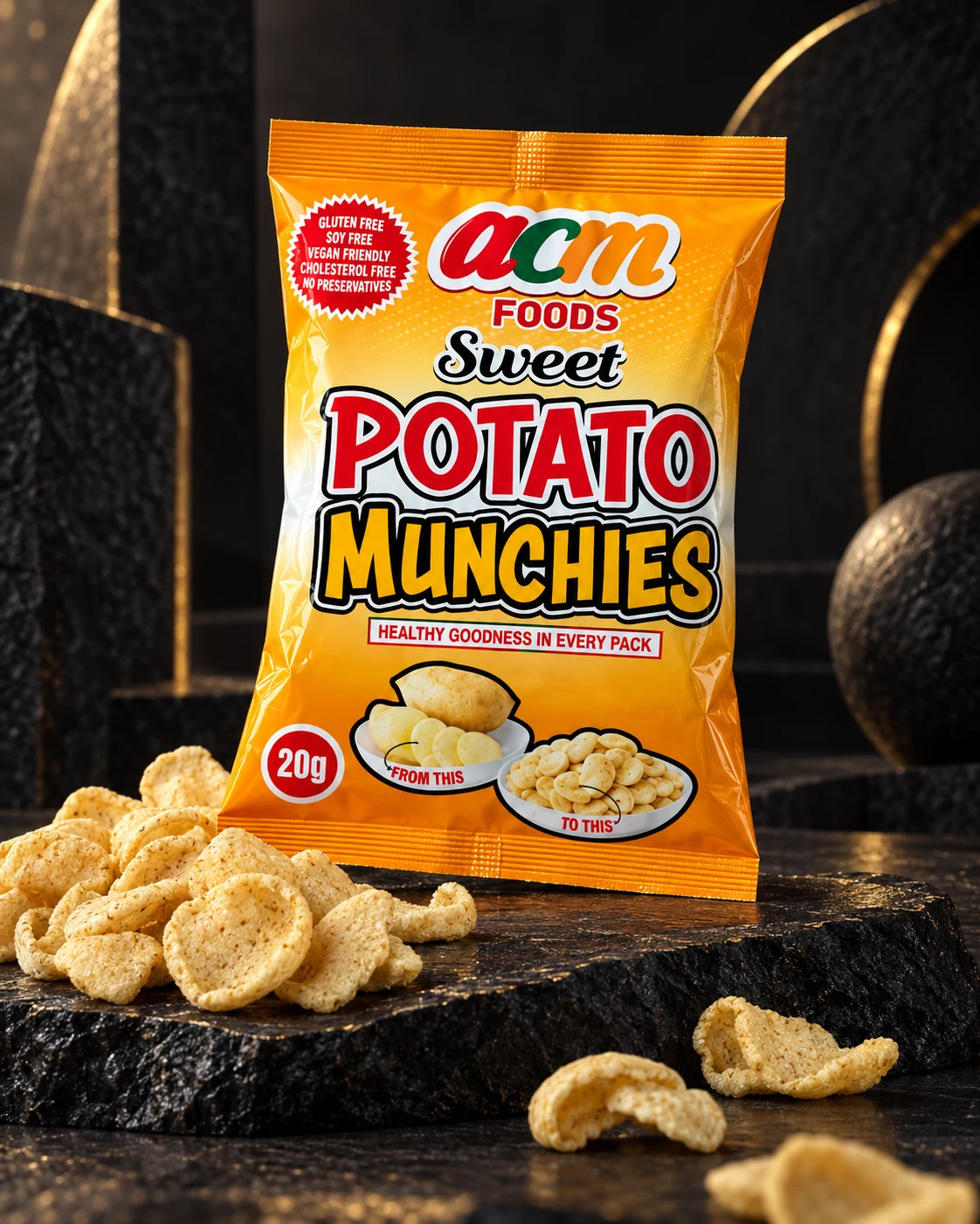 Sweet Potato Munchies 20g pack and snack